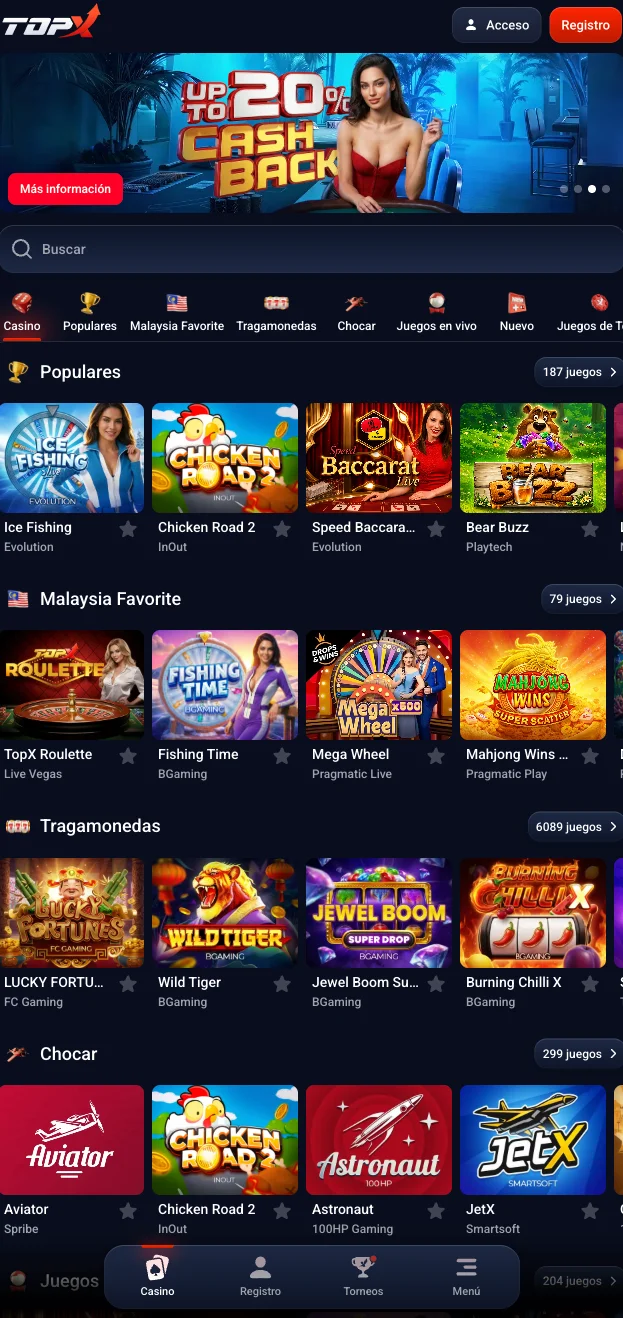 Topx Casino App for iOS and Android